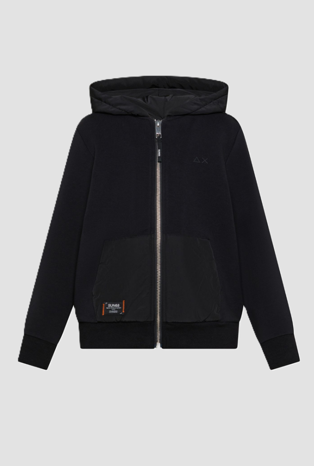 Felpa full zip da bambino nero 