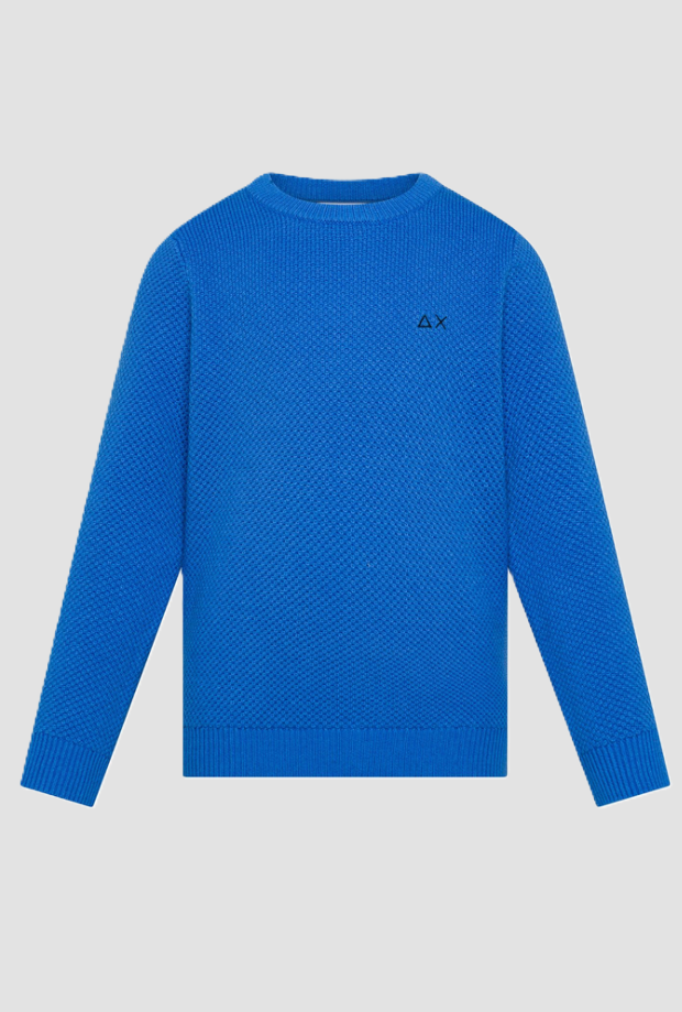 Maglia a punto riso da bambino blu 
