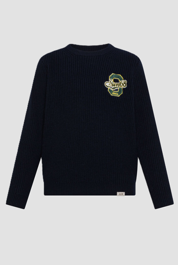 Maglia con patch da bambino navy blue 