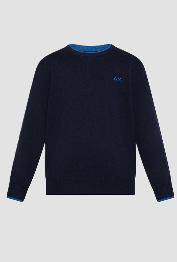 Maglia in misto lana da bambino navy blue 