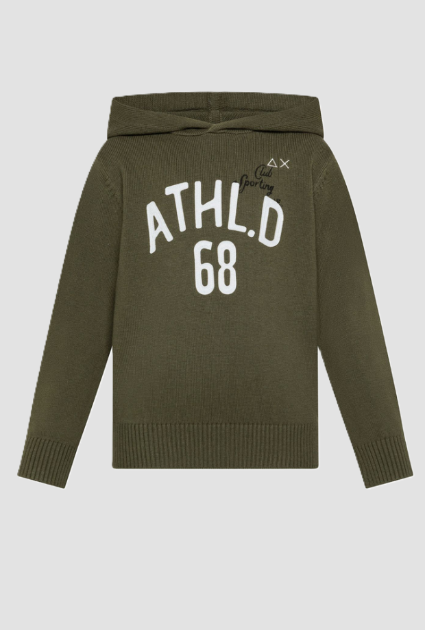 Felpa con cappuccio da bambino verde 