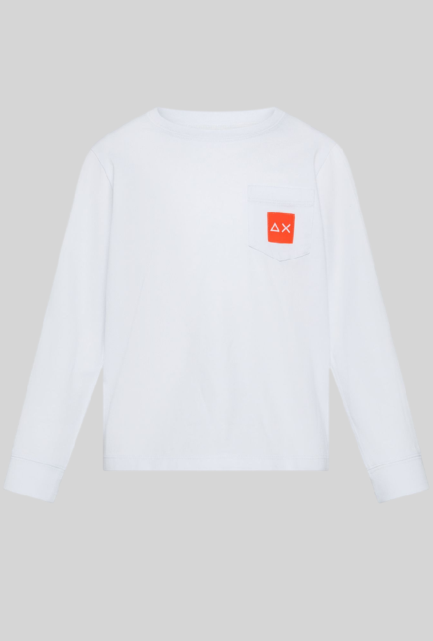 T-shirt con patch fluo da bambino bianco 