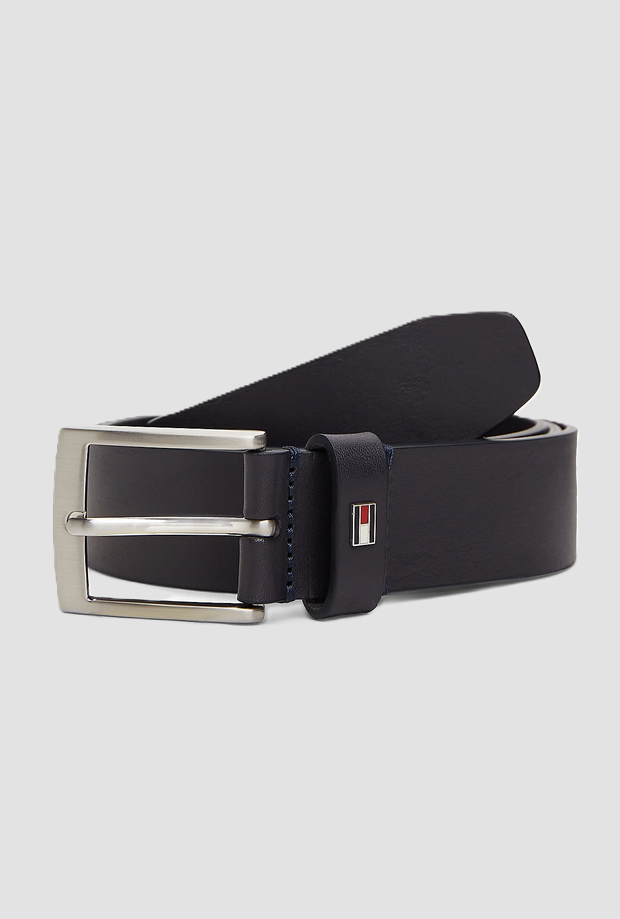 Cintura in pelle da uomo blu 