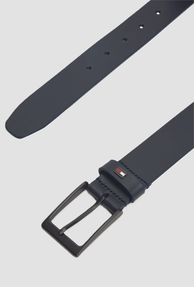 Cintura in pelle da uomo blu scuro 