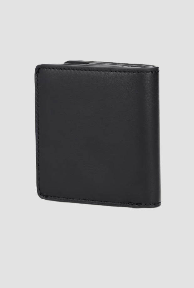 Portafoglio in pelle da uomo nero 