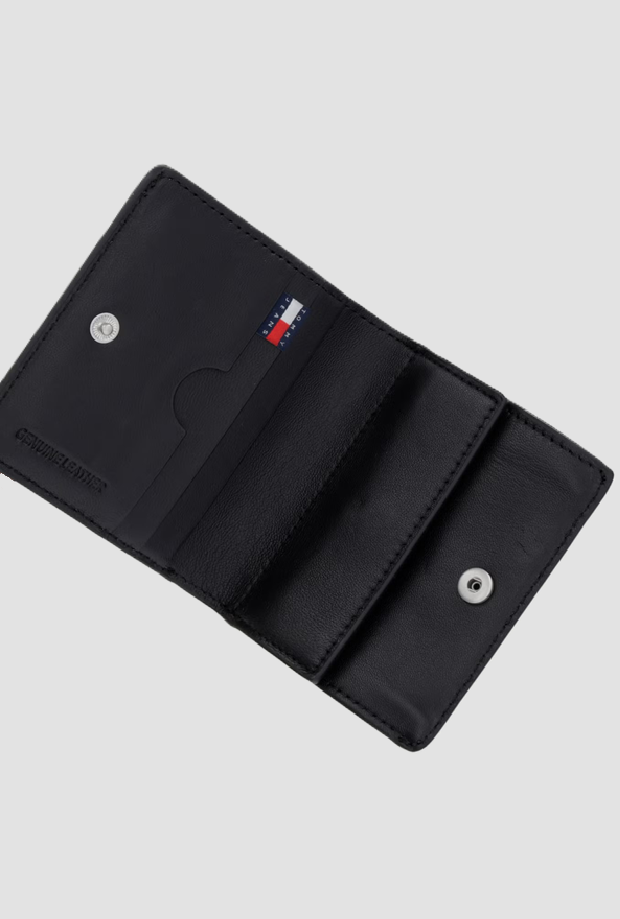 Portafoglio in pelle da uomo nero 