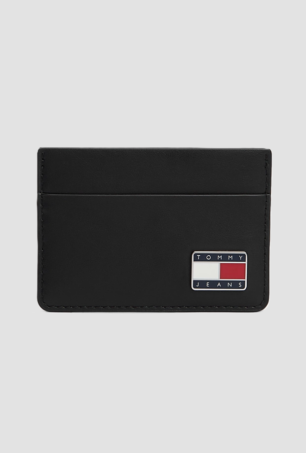 Portacarte in pelle da uomo nero 