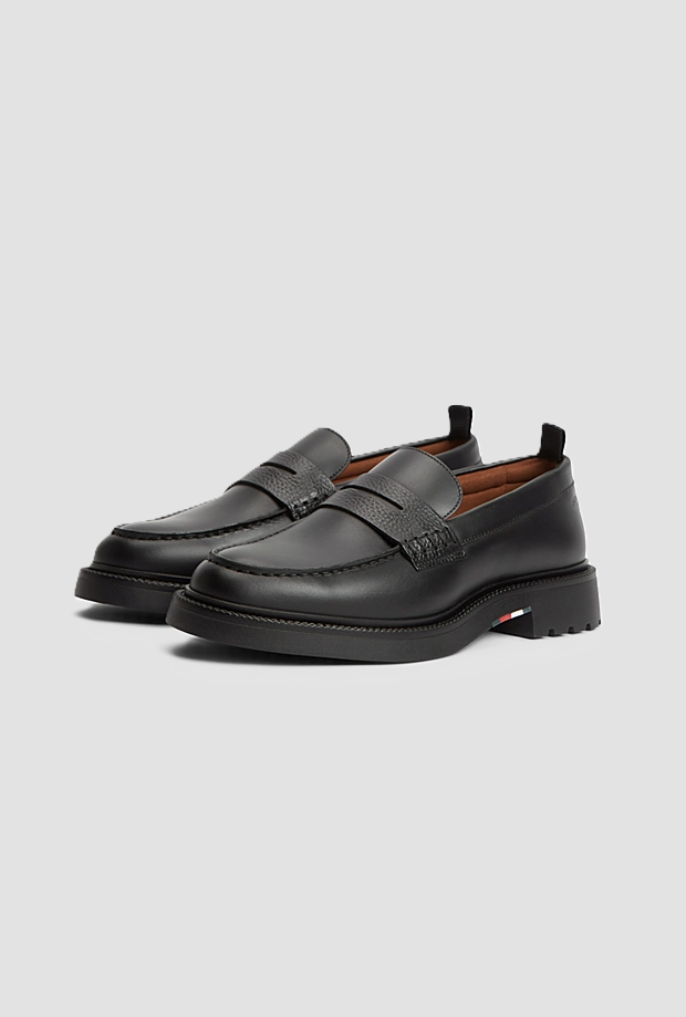 Mocassino in pelle da uomo nero 