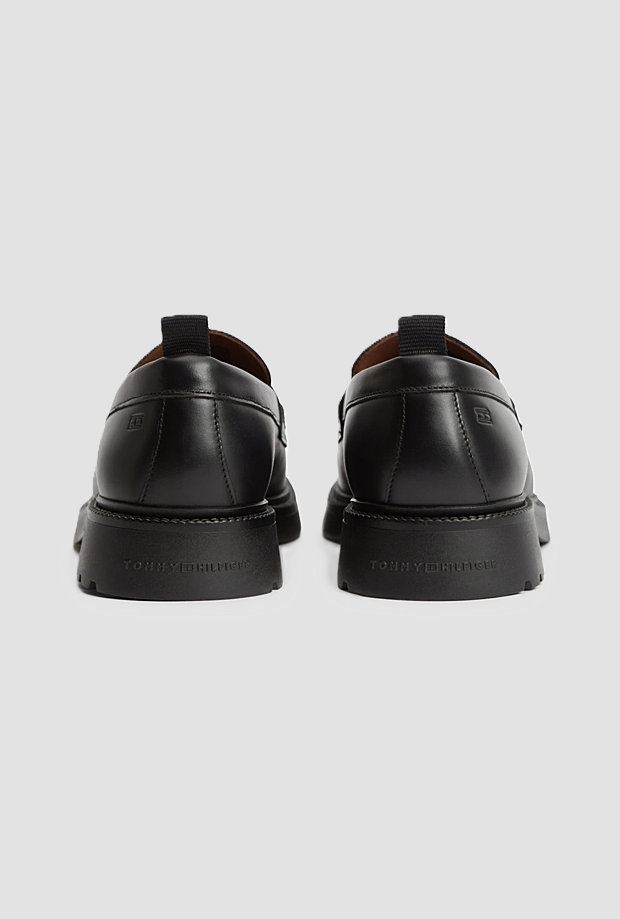 Mocassino in pelle da uomo nero 