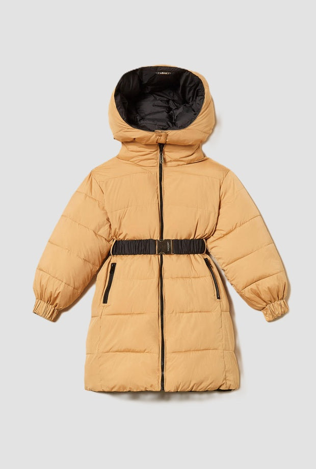 Piumino reversibile bambina marrone-nero 