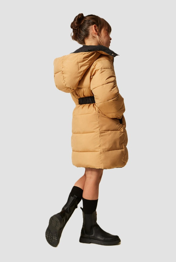 Piumino reversibile bambina marrone-nero 