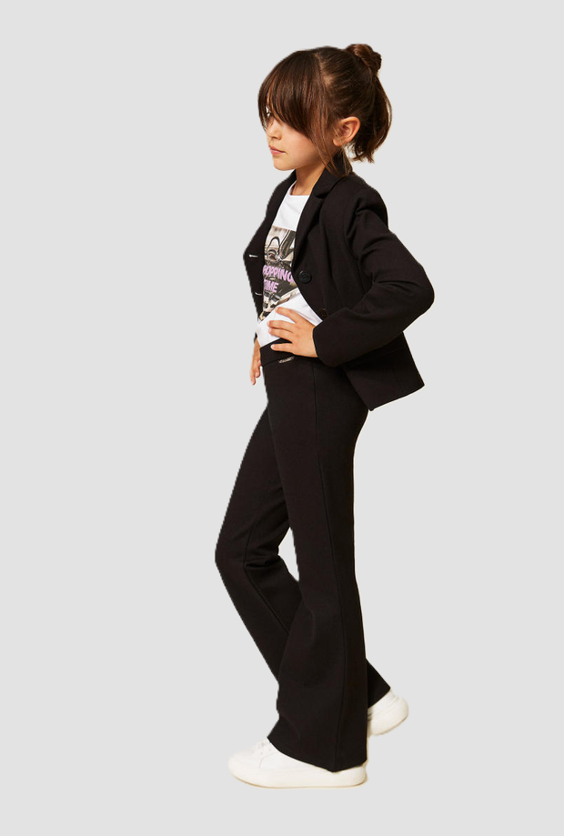 Pantalone a zampa bambina nero 