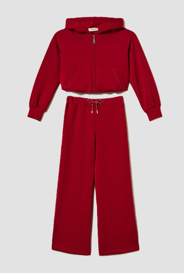 Set felpa e pantalone bambina rosso 