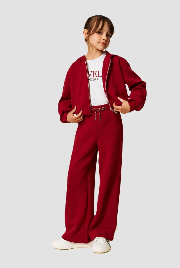Set felpa e pantalone bambina rosso 