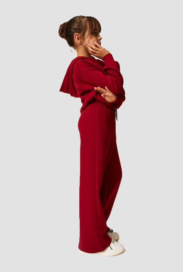Set felpa e pantalone bambina rosso 