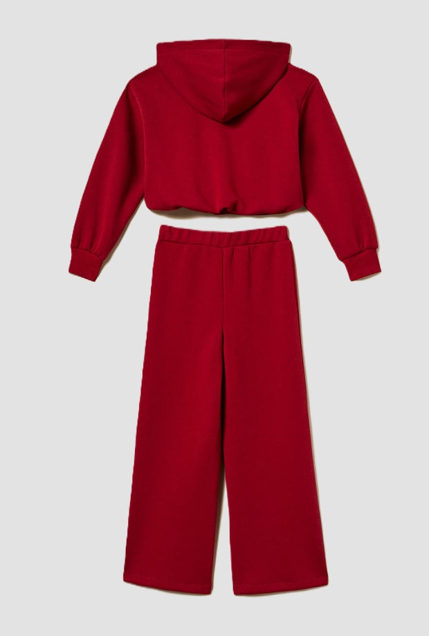 Set felpa e pantalone bambina rosso 
