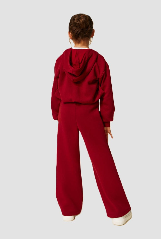 Set felpa e pantalone bambina rosso 