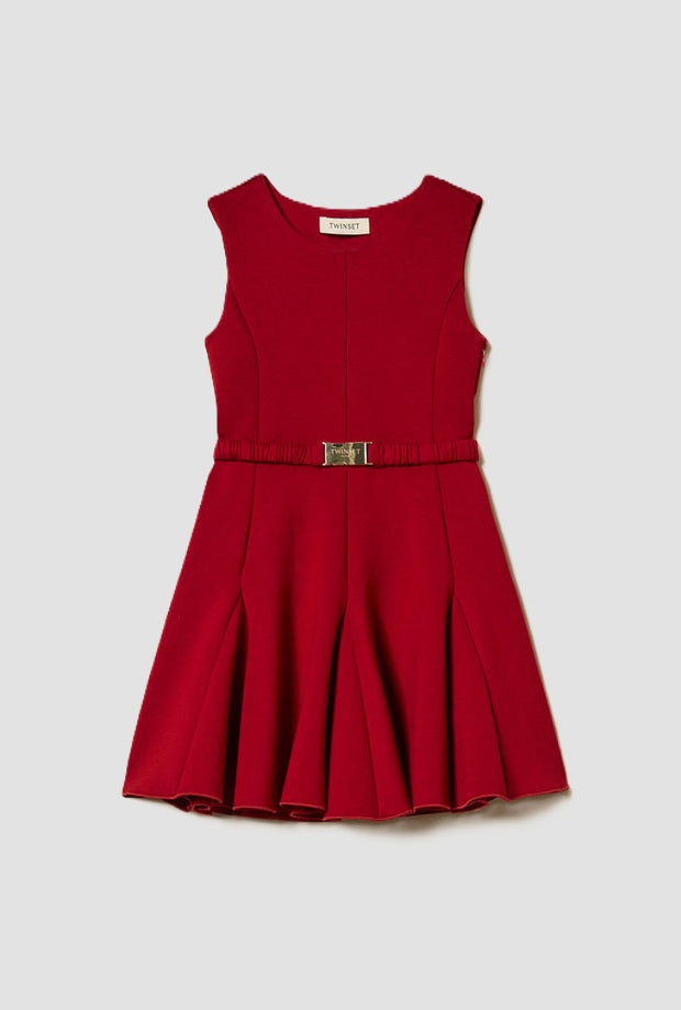 Abito in scuba bambina rosso 