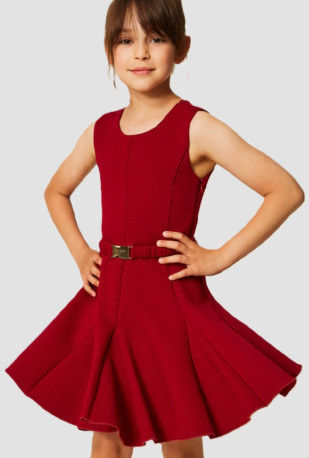Abito in scuba bambina rosso 
