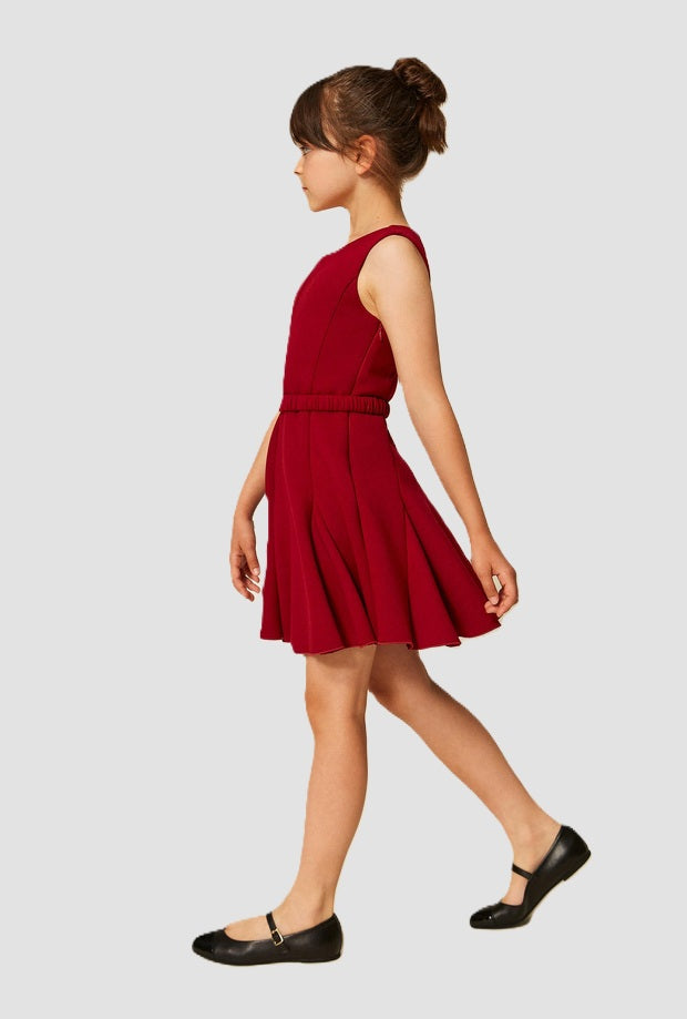 Abito in scuba bambina rosso 