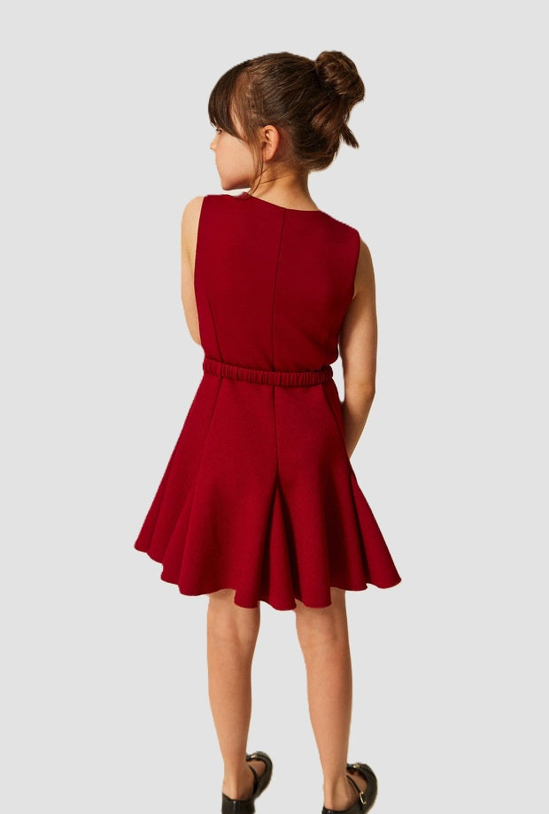 Abito in scuba bambina rosso 