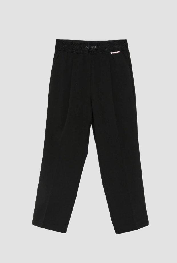 Pantalone a palazzo con pieghe bambina nero 