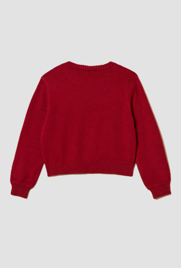 Maglia con bottoni spalla bambina rosso 