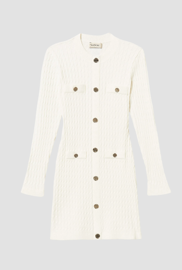 Abito in maglia bambina bianco neve 