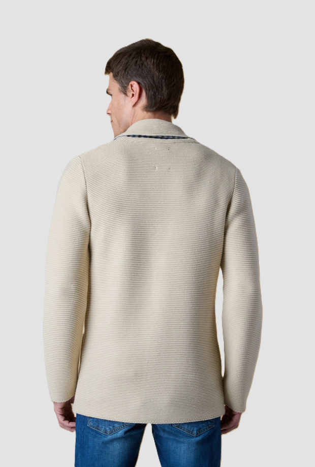 Giacca in maglia con pochette da uomo burro 