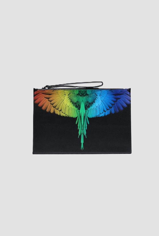 Pochette wings rainbow unisex nero 