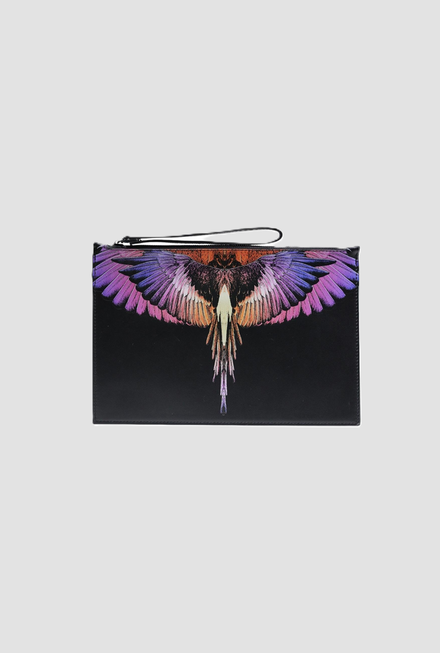 Pochette wings orange unisex nero 
