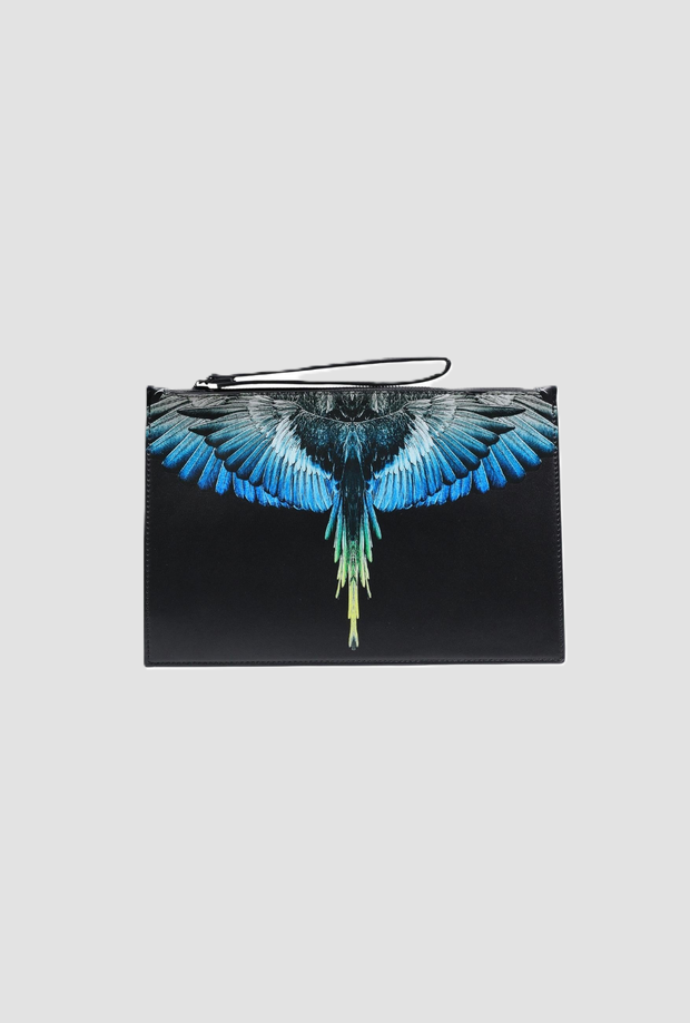Pochette wings blue unisex nero 