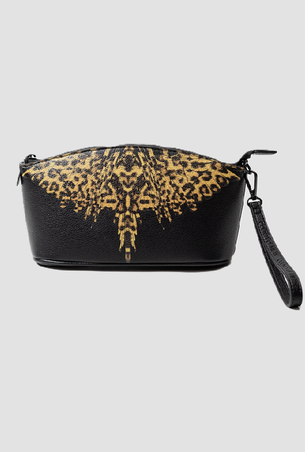 Beauty case leopard wings unisex nero 