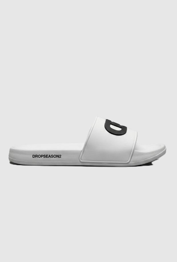 Ciabatte con logo uomo bianco 