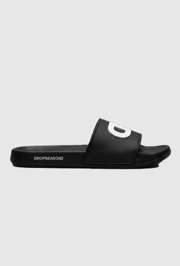 Ciabatte con logo donna nero 
