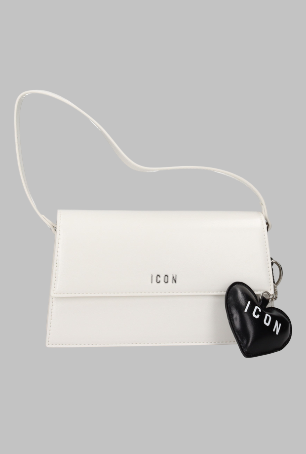 Borsa con charm a cuore da donna bianco 