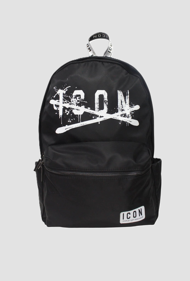 Zaino con logo a graffiti uomo nero 