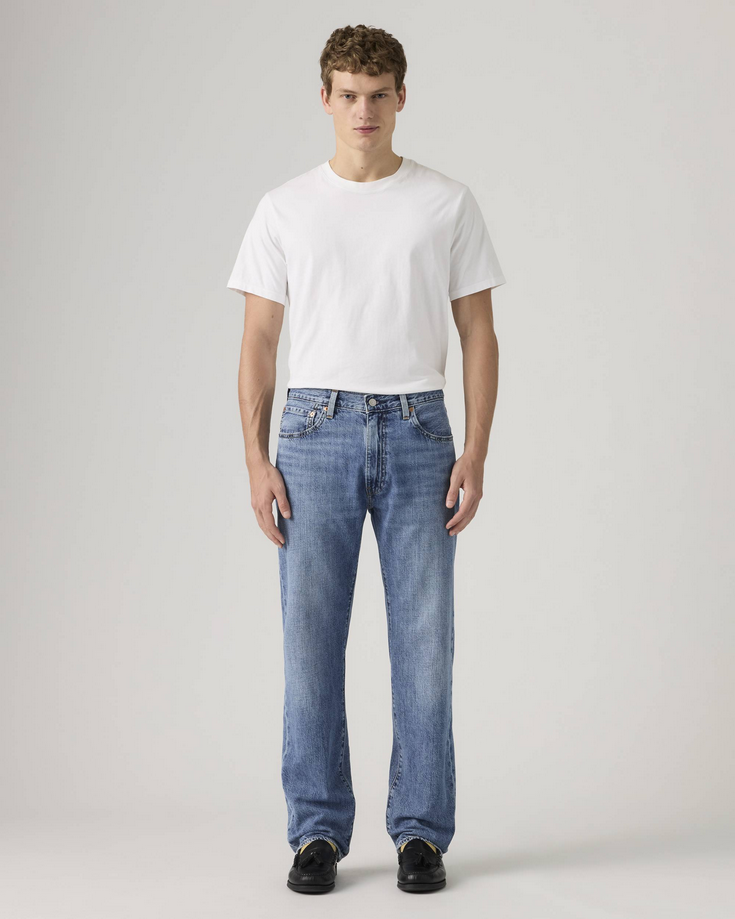 Jeans relaxes straight uomo blu medio 