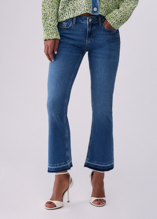 Jeans bootcut donna denim blu 