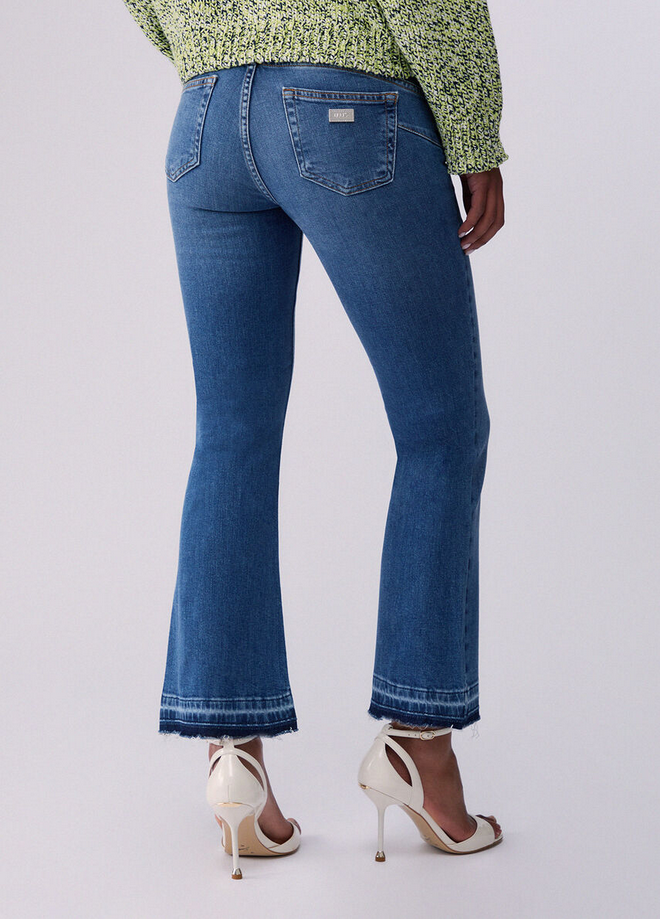 Jeans bootcut donna denim blu 