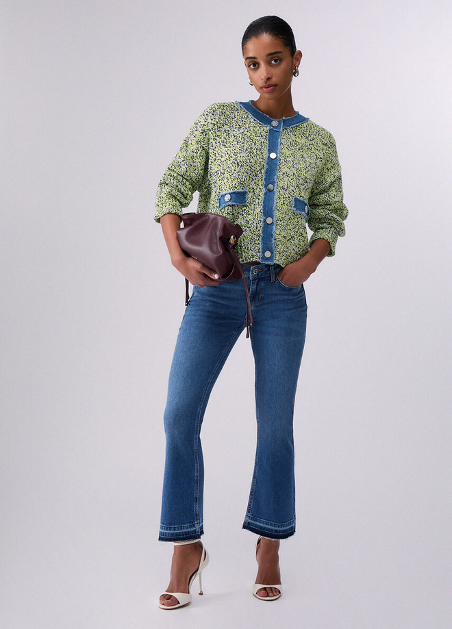 Jeans bootcut donna denim blu 