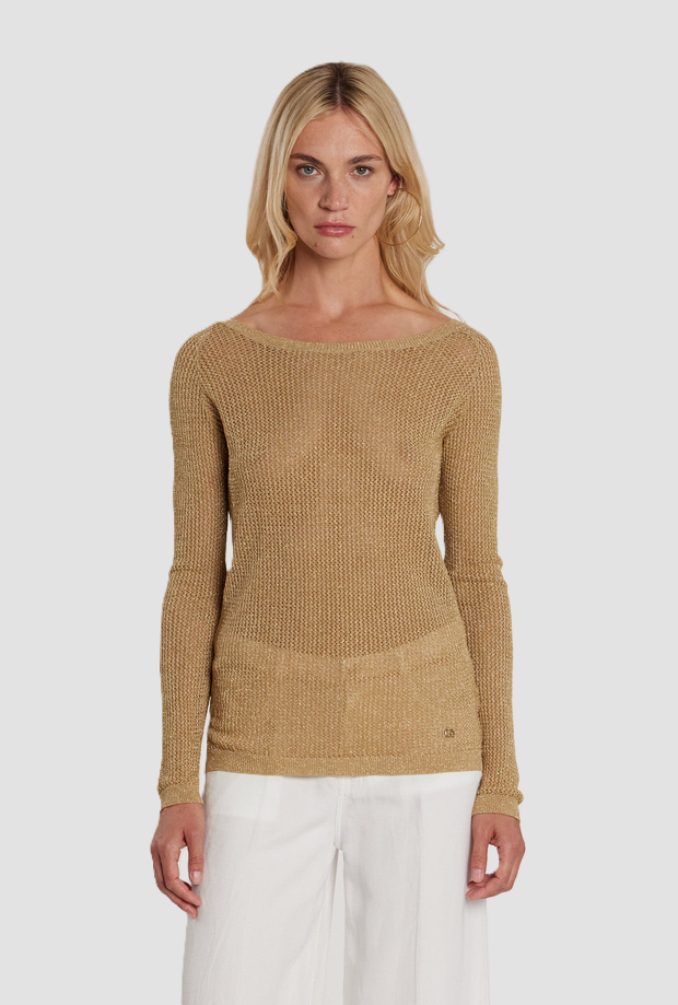 Maglia Martines in lurex donna oro 