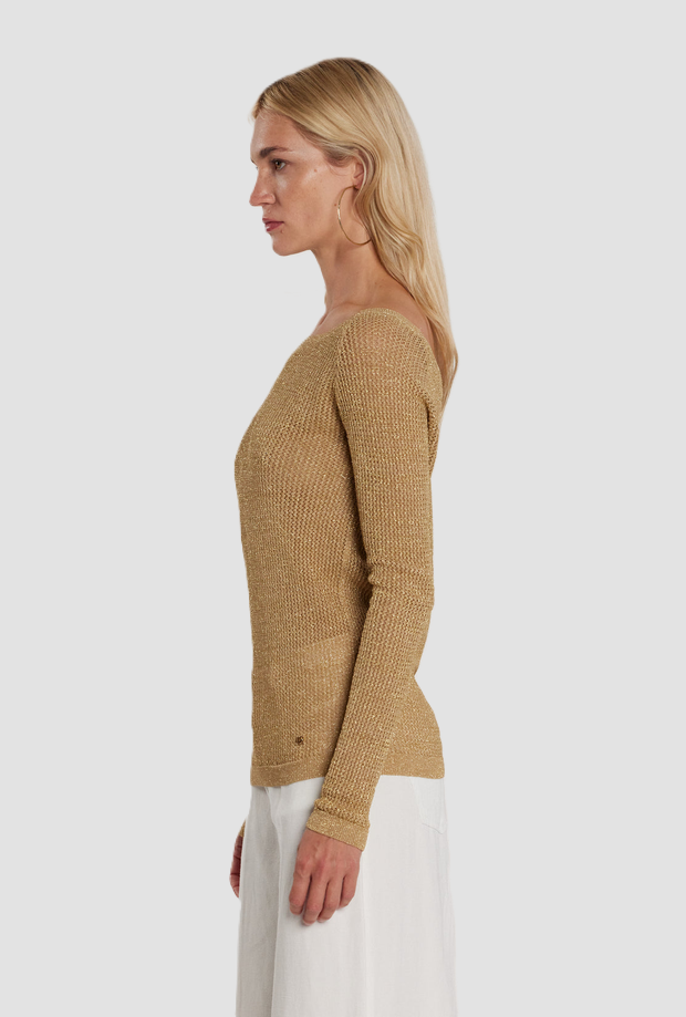 Maglia Martines in lurex donna oro 