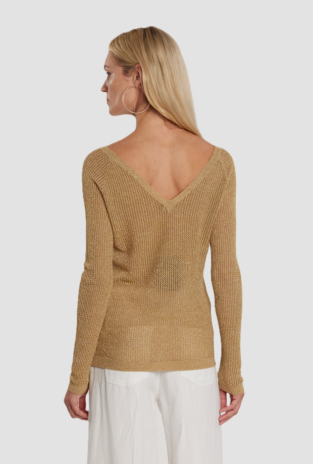Maglia Martines in lurex donna oro 