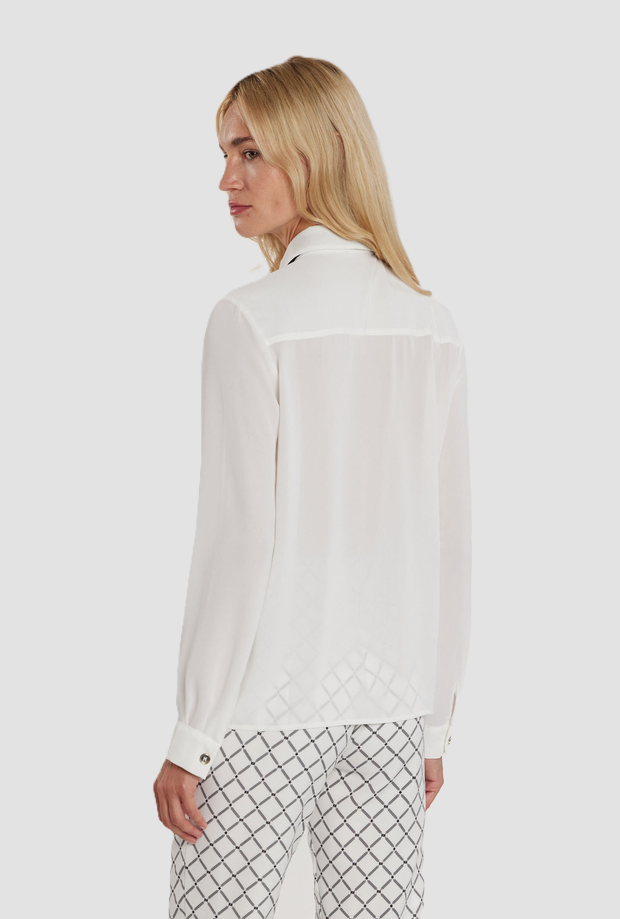 Camicia Romy con cravatta ed anello donna bianco 