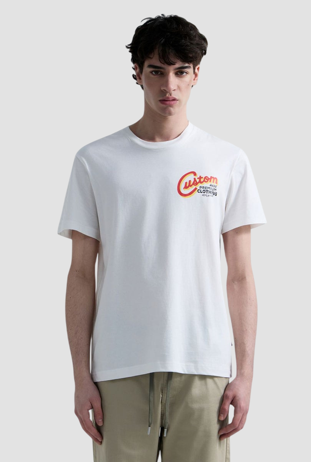 T-shirt con stampa vintage uomo bianco M3352 .000.2660011 REPLAY